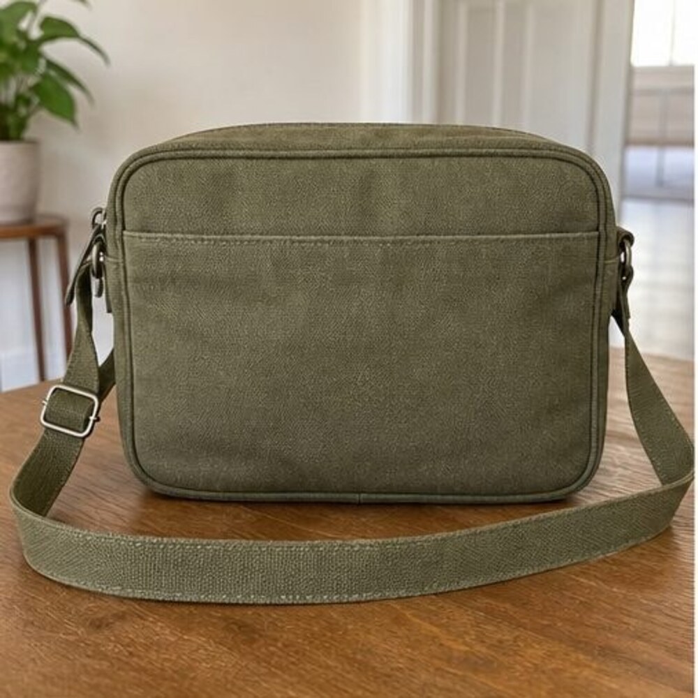 Olive Canvas Crossbody Bag